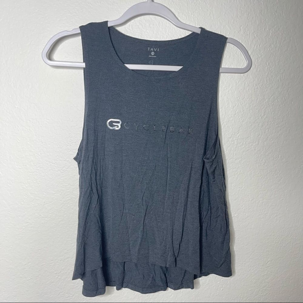 Cyclebar x Tavi Noir Gray Logo Tank Size Medium
